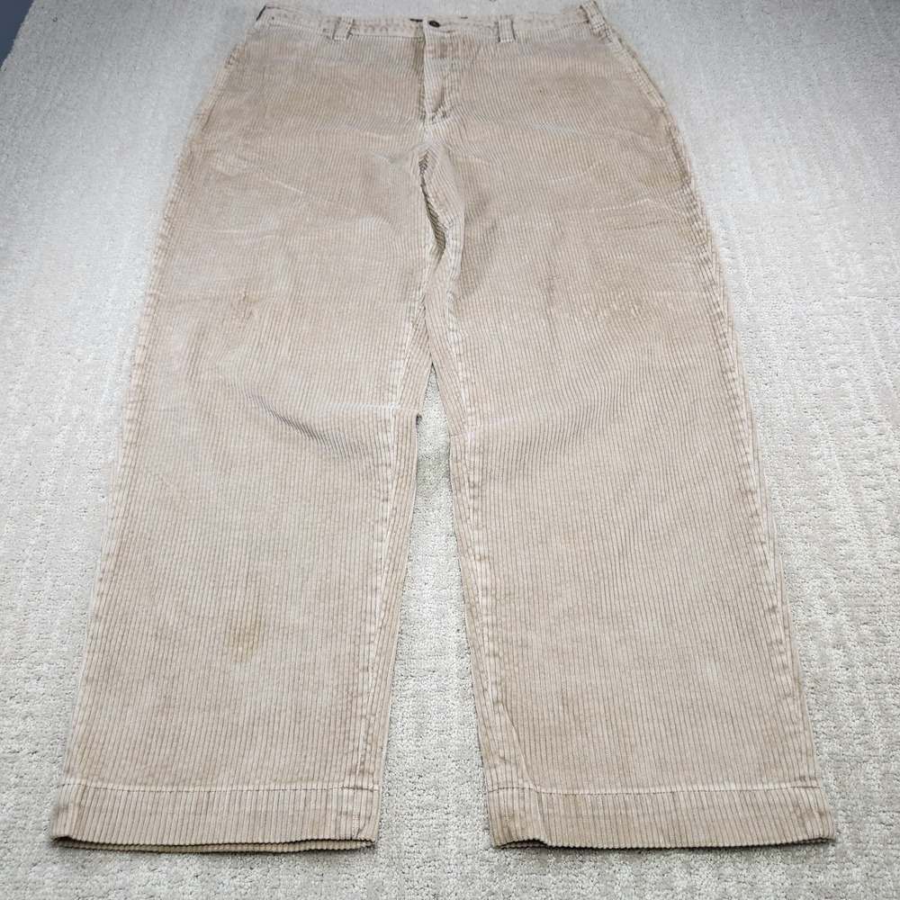 Vintage Abercrombie And Fitch Corduroy Pants Men 36x30 Chunky Wale Heavy Cotton